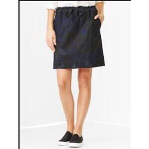 GAP Camo Print Tie Waist Mini Skirt Blue Green Pull On Casual Size XS EUC
